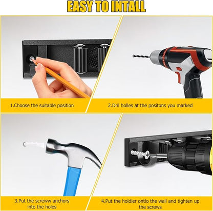 SLIIMU Movable 15'' Broom and Mop Holder Wall Mount - Image 5