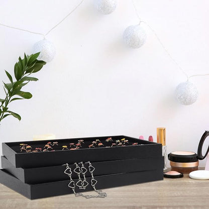Rocutus Jewelry Trays, 3 Pack Stackable Velvet Jewelry Organizer Tray Drawer - Image 5