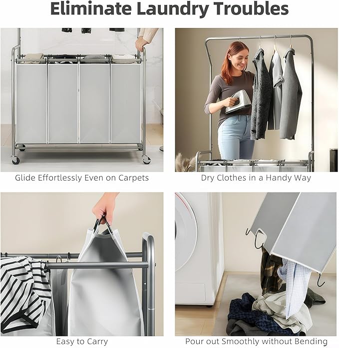 ROMOON Rolling Laundry Basket Organizer - Image 7