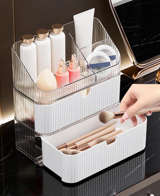 Medicine Cabinet Organizer 3 Tier, Stackable Bathroom Mirror Cabinet - Image 3