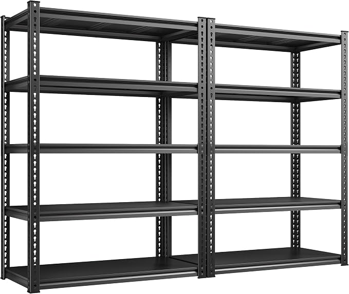 REIBII 72'' Storage Shelves 2050LBS Garage Shelving Heavy Duty 5-Tier Metal by REIBII
