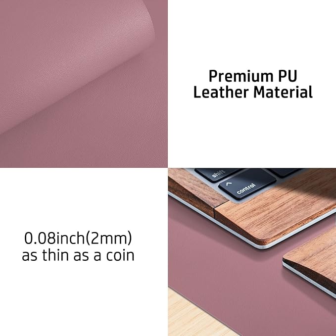 Aothia Leather Desk Pad Protector, Mouse Pad, Office Desk Mat, 31.5" x 15.7" - Image 7