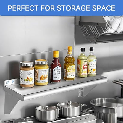 ROCKPOINT Stainless Steel Shelf 14 x 24 Inches 250lb, NSF Metal Commercial - Image 2