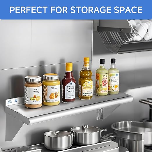 ROCKPOINT Stainless Steel Shelf 14 x 60 Inches 400lb, NSF Metal Commercial - Image 2
