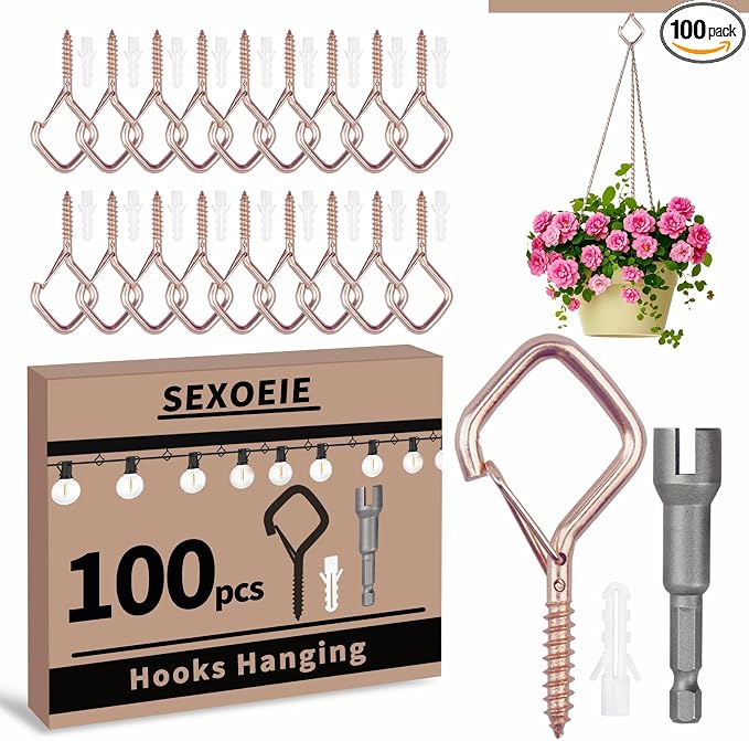 100 PCS Rose Gold Eye Screw Hooks by Unknown