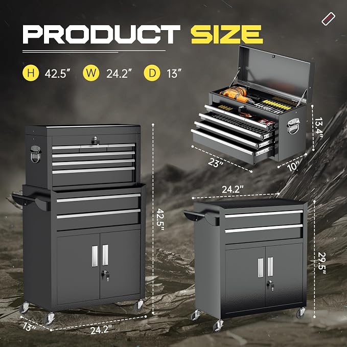 8-Drawer Rolling Tool Chest - Image 3