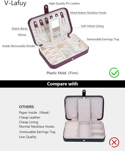 Jewelry Travel Organizer, Travel Jewelry Box Portable, Small Travel Jewelry Case - Image 3