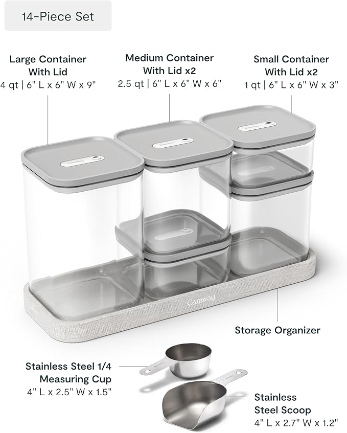 Caraway 14-Piece Glass Airtight Food Storage Containers - Image 3
