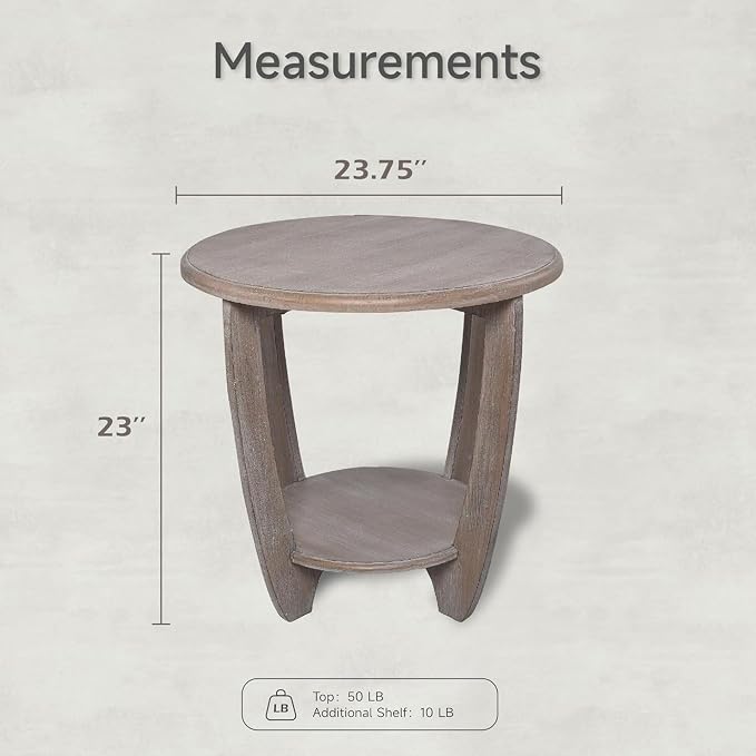 COZAYH Set of 2 Rustic Farmhouse End Tables - Image 3