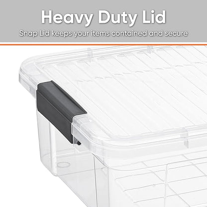 Superio Clear Storage Box with Lid, 13.7 Quart Plastic Container Bins - Image 4