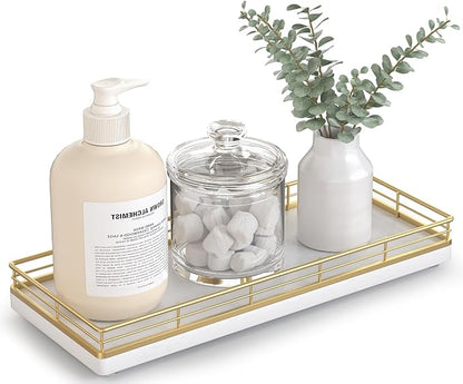 Bathroom Tray for Counter Top Organizer – Oak Wood Vanity Tray by Focusonit