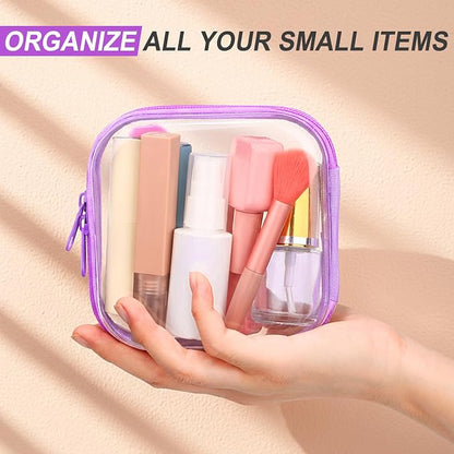 Sanwuta 6 Pcs Clear Hard Zipper Case Hard Plastic Zipper Pouches Transparent - Image 6
