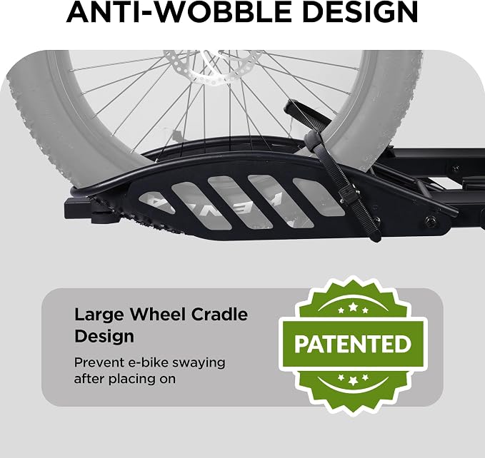Hitch Mount 2 EBike Rack, 200 lbs Capacity Electric Bike Carrier Foldable - Image 3
