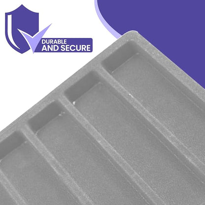 Novel Box 5 Pack 10-Slot Gray Liner Jewelry Storage Tray Inserts 14.75x8.25x1 - Image 6