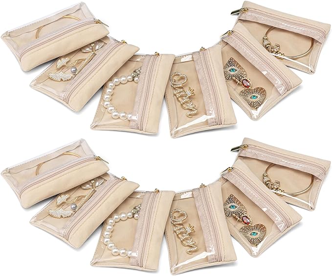 Vlando 12 Pcs Travel Jewelry Organizer Velvet Jewelry Pouch by VLANDO