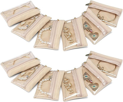 Vlando 12 Pcs Travel Jewelry Organizer Velvet Jewelry Pouch by VLANDO