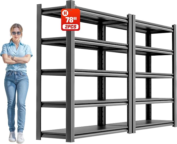 Garage Shelving Unit, Heavy Duty 5 Tier Storage Shelf, Industrial Utility by OLLRRACT