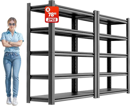 Garage Shelving Unit, Heavy Duty 5 Tier Storage Shelf, Industrial Utility by OLLRRACT