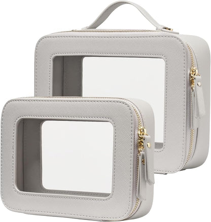 Popvibe Clear Makeup Bag Travel Cosmetic Case Transparent Toiletry Bag by POPVIBE