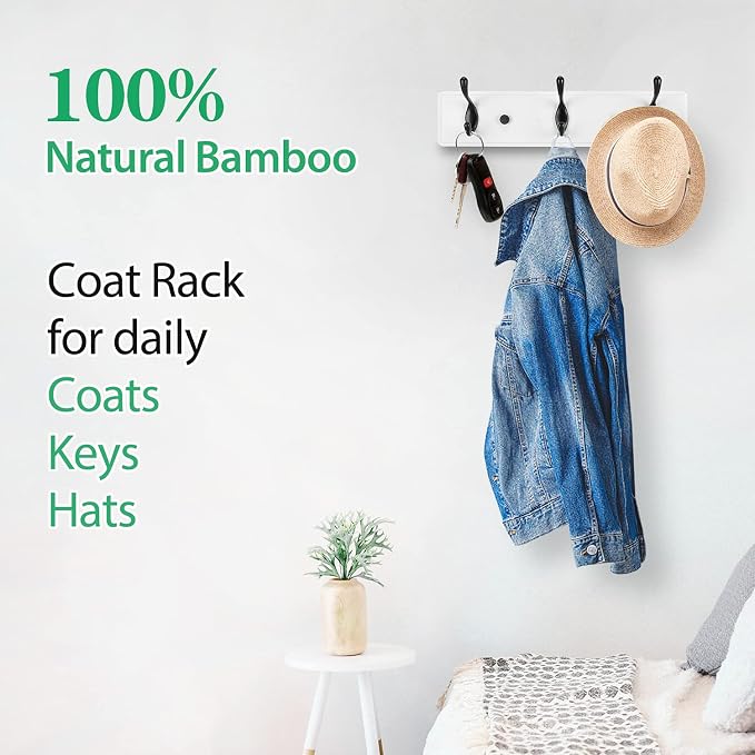 Wooden Coat Rack, Wall-Mounted Organizer - Image 5