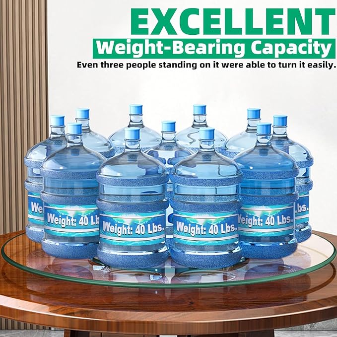34.6 inch Lazy Susan for Table Top Tempered Glass Rotating Serving Tray for - Image 6