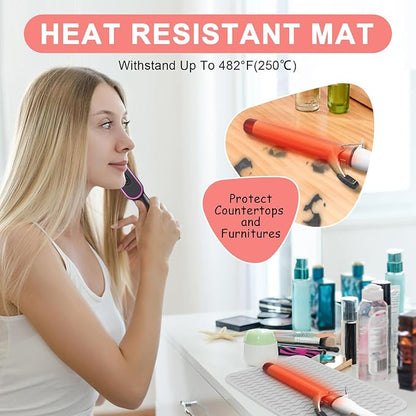 Plus Size Silicone Heat Resistant Mat, Portable Travel Hot Tools Pad Cover - Image 2