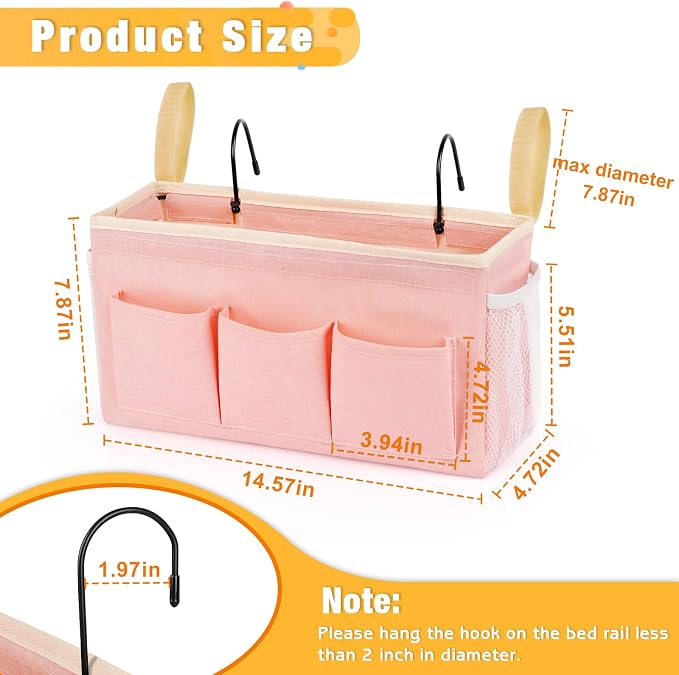 Bedside Caddy Bedside Organizer Bedside Storage Caddy - Image 3