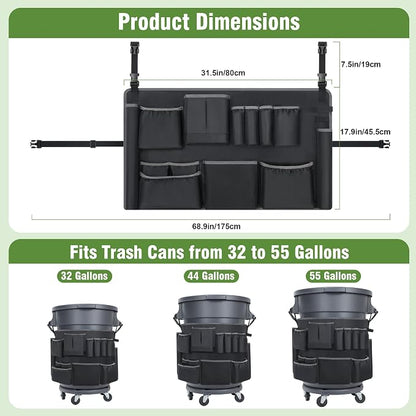 Trash Can Caddy Bags Fit 32-55 Gallon Garbage Bins, Garbage Bin Caddy Bag - Image 6