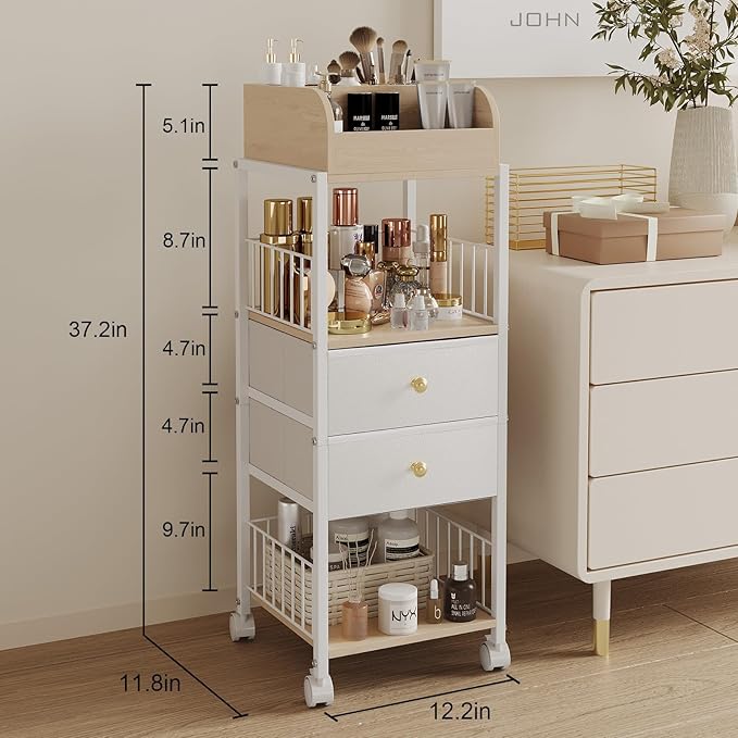 Floor Makeup Organizer Storage Cart - Image 3