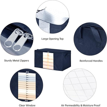 8 Pack Clothes Storage Bags - 60L Blanket Organizers and Storage - Image 3