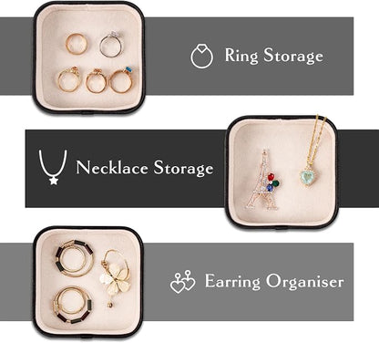 SANQIANWAN Set of 3 Small Stackable Jewelry Organizer Trays Mini Jewelry Drawer - Image 3