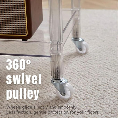 Acrylic Utility Rolling Cart, 3-Tier Clear Acrylic Storage Cart - Image 3