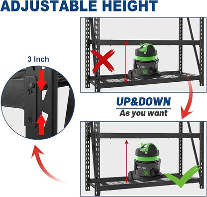 BILT HARD 72" W x 24" D Heavy Duty Garage Shelving, 5-Tier Industrial Metal - Image 5