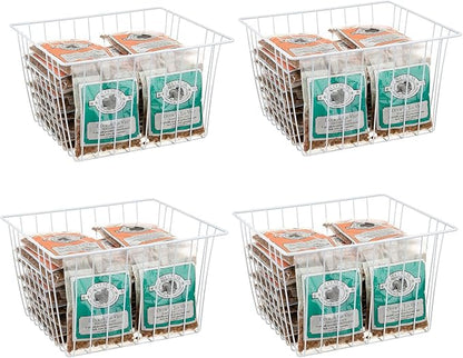 4 Pack Wire Storage Baskets for Organizing, Freezer Organizer Bins, Pantry by Unknown