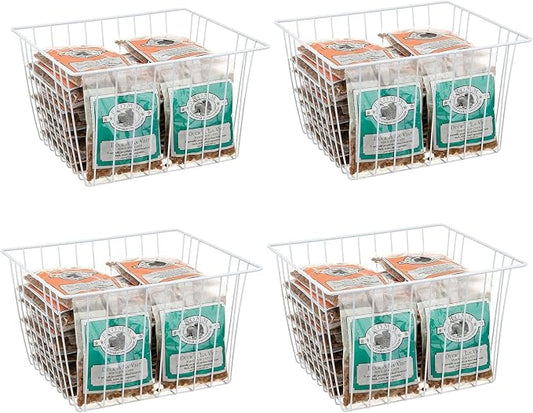 4 Pack Wire Storage Baskets for Organizing, Freezer Organizer Bins, Pantry by Unknown