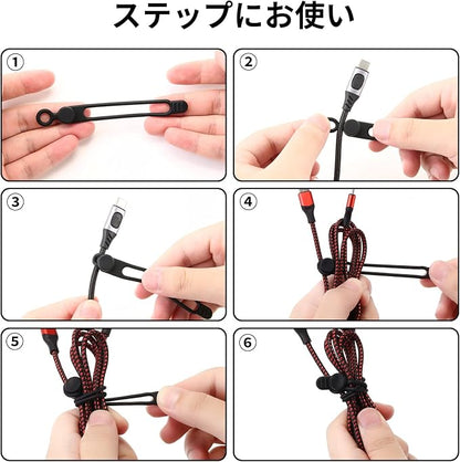 UMUST Silicone Cable Ties, Reusable Cable Management Organizer, Cord Tie - Image 2