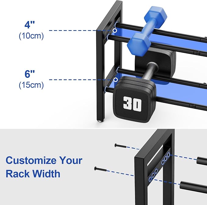 Dumbbell Rack Weight Stand Holder 2-Tier 31 IN Adjustable Weight Rack - Image 5
