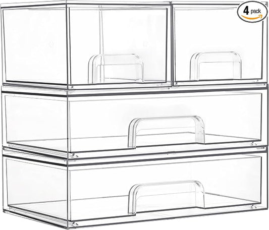 Vtopmart Stackable Storage Drawers Set of 4, Laundry Room Organization by Vtopmart