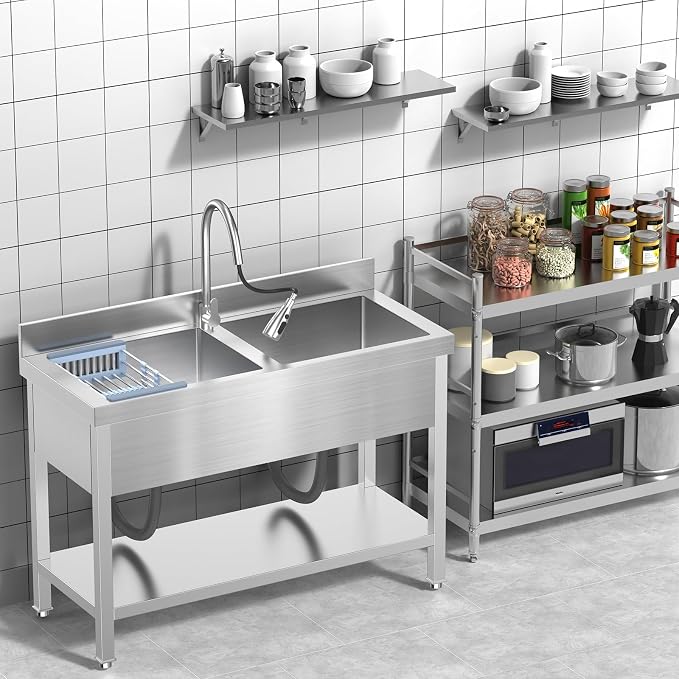 Stainless Steel Utility Sink Commercial Stainless Steel Double Bowl Utility Sink - Image 3