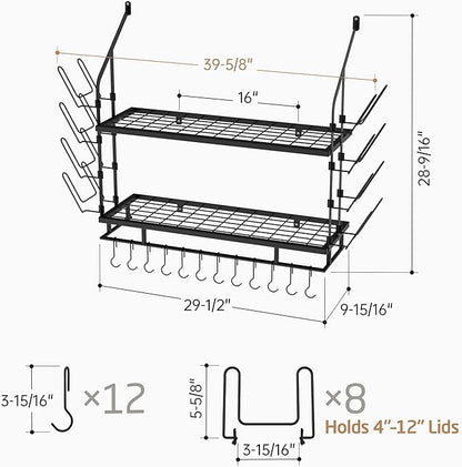 KES 30-Inch Pot Rack Wall Mounted - Image 6