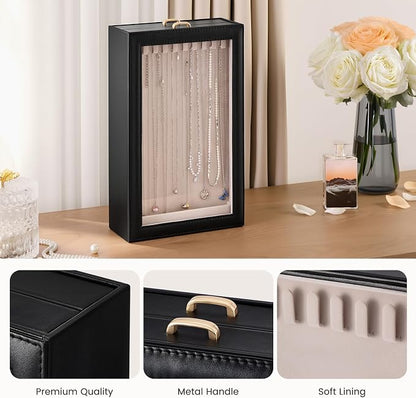Lolalet Necklace Organizer Box, 2-Layer Jewelry Storage Boxes - Image 4