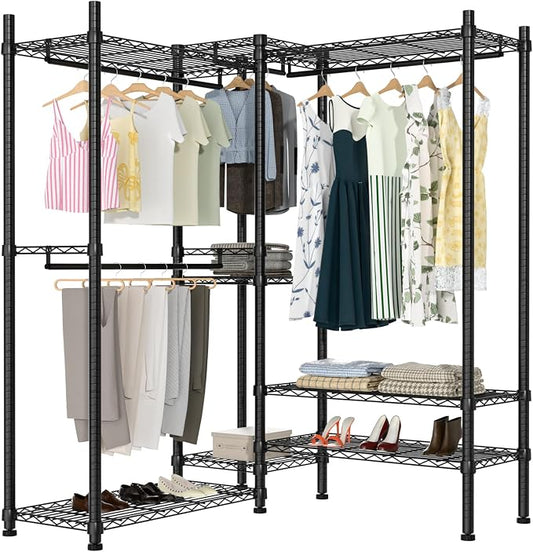 Garment Rack Heavy Duty Clothes Rack Adjustable Freestanding Metal Portable by BLYLUND
