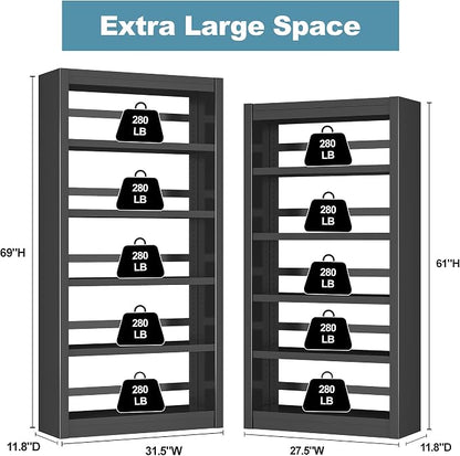 Book Shelf, 5-Tier Sturdy Bookcase, Adjustable Bookshelf, Large Capacity per - Image 3