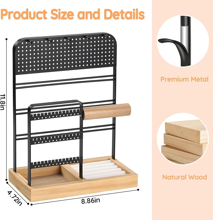 QILICHZ 5-Tier Jewelry Holder, Jewelry Organizer Stand - Image 7