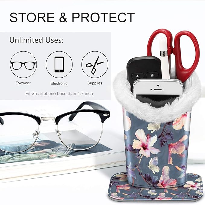 Fintie Plush Lined Eyeglasses Holder, Glasses Stand Case, Anti-scratch Glasses - Image 5