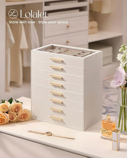 Lolalet Jewelry Box Organizer, 8-Layer Jewelry Organizers and Storage Case - Image 6