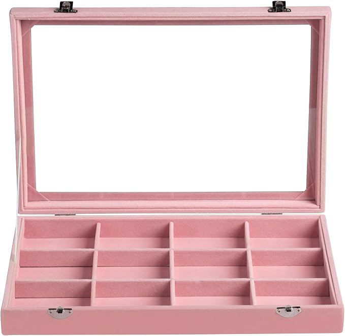 Frebeauty Velvet Jewelry Tray, 12 Grid Jewelry Organizer - Image 2