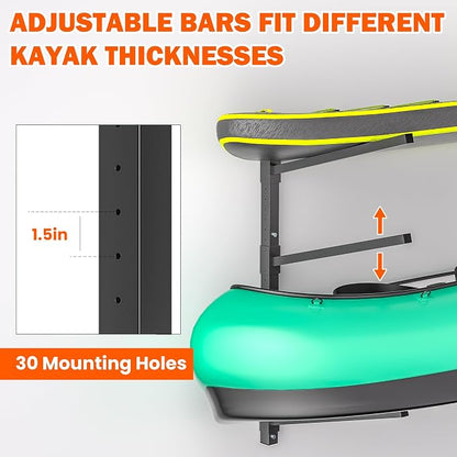 Ultrawall Kayak Storage Rack, Adjustable Wall Mounted Kayak Holder - Image 3