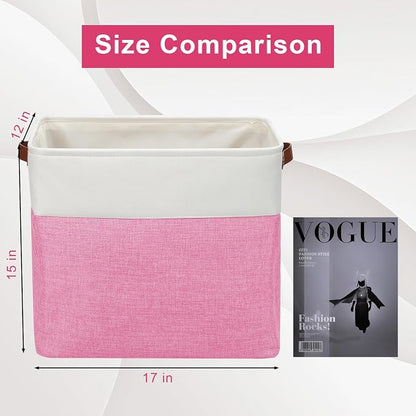 Large Fabric Storage Baskets | 50L Storage Bins, Decorative Linen Closet Baskets - Image 3