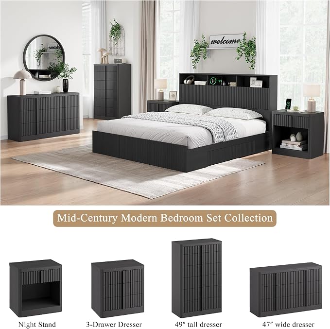 Fluted Dresser for Bedroom, Modern Chest of Drawers - Image 7